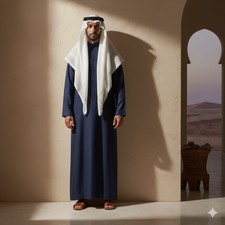 Islamic Robe Muslim Men Cloak Thobe Overcoat Traditional Arab Wear wool stuff