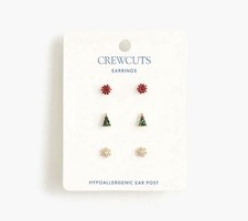 Crewcuts J. Crew Girls Earrings Holiday Christmas Holiday Jewelry Set of 3