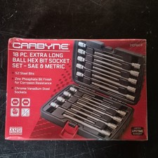 Carbine 18pc Extra Long Ball Hex Bit Socket Set Sae And Metric