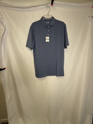 Loop Active Newort Polo blue striped, performance mesh, NWT sz L