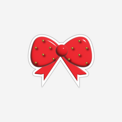 Red Bow Tie Vinyl Sticker Elegant Waterproof Durable Cute Car Decal Laptop