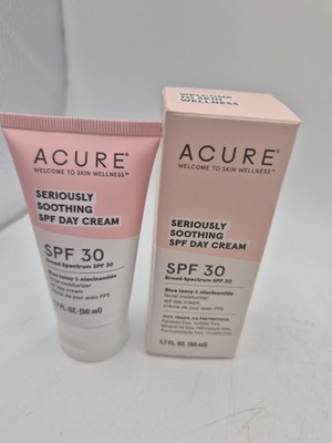 Acure Seriously Soothing SPF 30 Day Cream LOT of 2, 1.7 Fl Oz NEW . Blue Tansy 