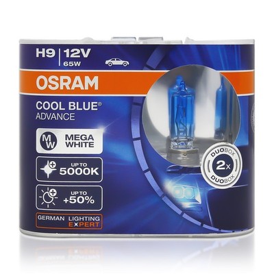 Osram Cool Blue Advance H9 Halogen Headlight Bulbs 62213CBA 5500K -  Pack of 2