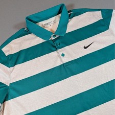 Nike Golf Dri-Fit Standard Fit Polo Shirt Mens XL Striped Performance Athletic
