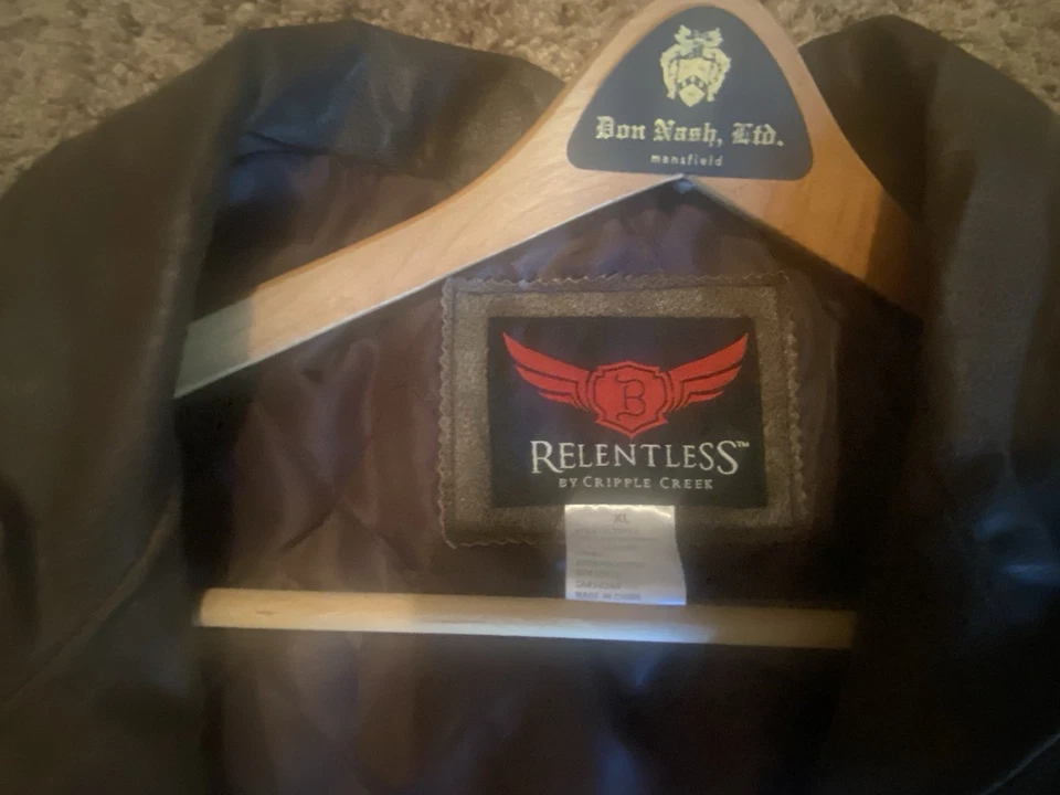 Men’s Large Leather Western Jacket Dark Brown by Cripple Creek - Image 2 of 2