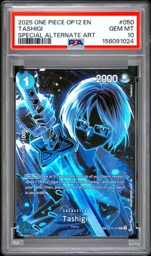 2025 ONE PIECE OP12 LEGACY OF THE MASTER OP06-050 TASHIGI SP ALT ART PSA 10