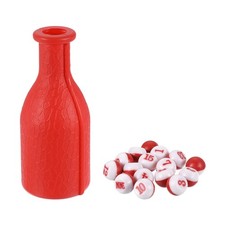 Billiard Pool Shaker Bottle Plastic with 16 Numbered Tally Balls Peas Red