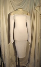 Women’s Fashion Nova Hilaria Ribbed Midi Dress White Pre-loved