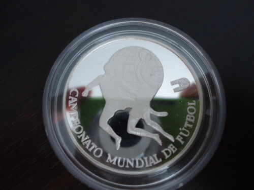 1982 Peru Large Silver Proof 5000 Soles World Cup Soccer - Picture 1 of 2