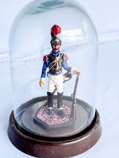 Hand Painted Metal Figure French Napoleon Soldier 83mm  Base  Dome Waterloo