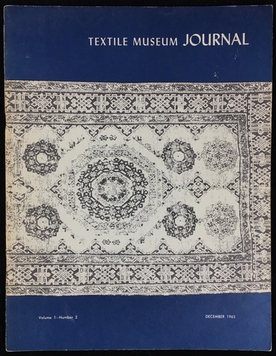Textile Museum Journal 1963 - Soumak Rug Egyptian Tapestry Cloth Conservation +
