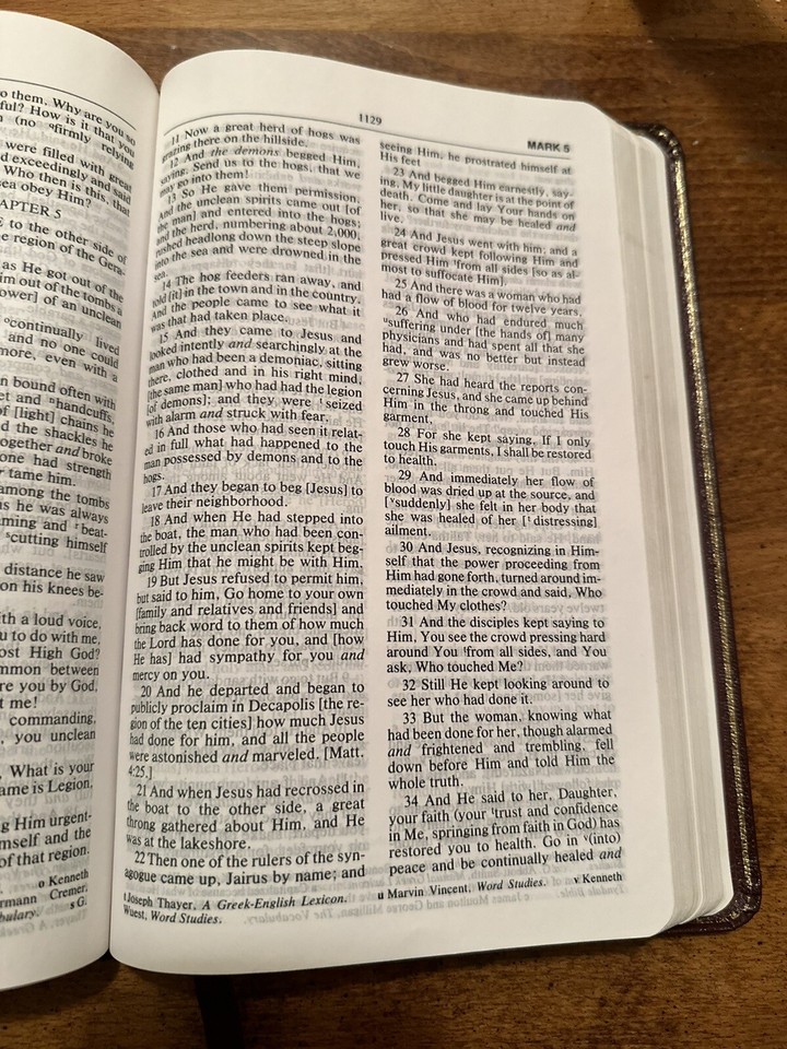 Amplified Bible Classic AMP AMPC 1987 Genuine Burgundy, Leather VG