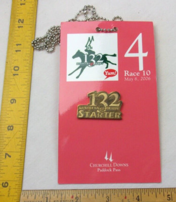 2006 Kentucky Derby Paddock Pass ticket horse racing w/ Starter pin Barbaro