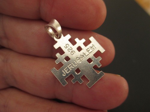 Croce di Gerusalemme dei crociati in argento sterling .925 da Gerusalemme... - Picture 6 of 8