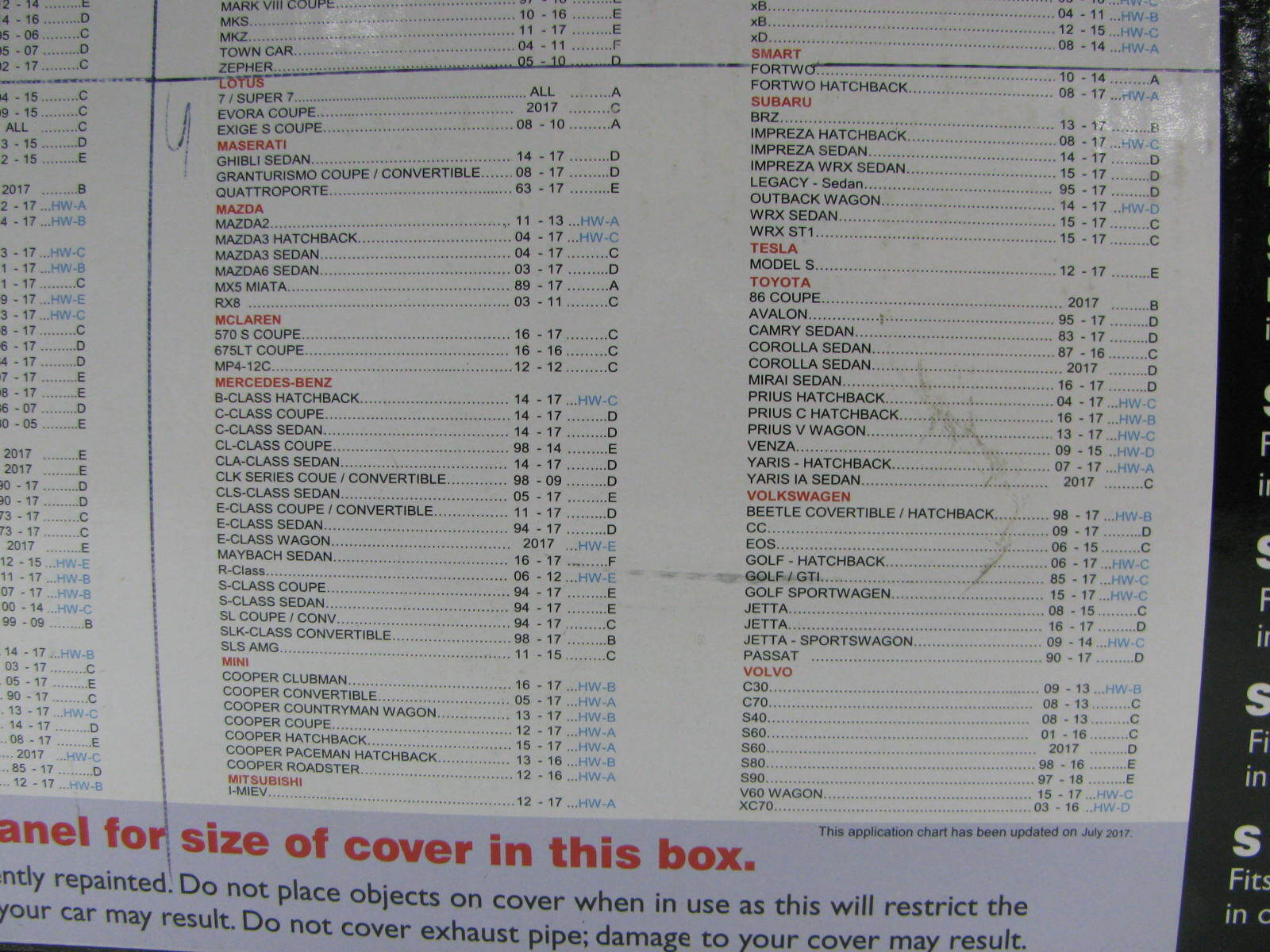 Coverite 10736 Tybond 100 Waterproof Car Cover For Cars 17'7" To 18'9