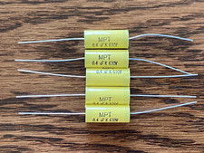 Qty 5 New .4 uf 630v Yellow Film Capacitors Guitar Tube Amp Tone Caps 404K 0.4