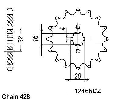 Pignon moto 428 Beta Yamaha 14 dents idéal pour vos sorties enduro et tout-terrain