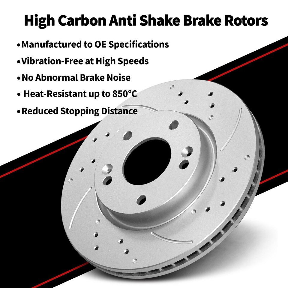 Front Rear Disc Brake Rotors & Ceramic Brake Pads for 2013 2020