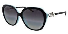 New TIFFANY  CO TF4132-B-F 8055/3C 57mm Black on Blue Jeweled Sunglasses Italy