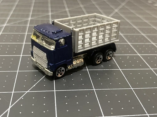 Vintage 1981 Mattel “Hot Wheels” Stake Bed Farm Dump Truck - Dark Blue Metalic