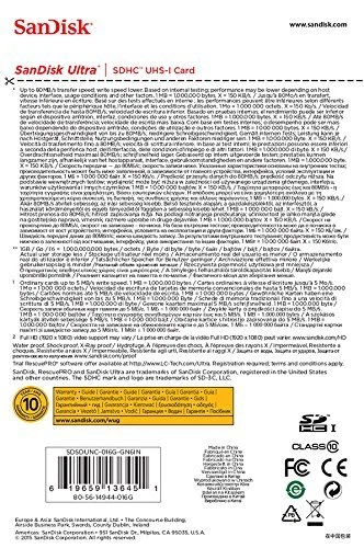 SanDisk 16 GB Ultra SDHC SDXC SD Class 10 80MB/S High Speed 533X Card UHS-I HD - Image 3 of 3