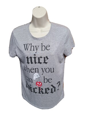Disney Why be Nice when You can be Wicked Womens Small Gray TShirt