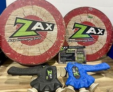 Zing Zax The Foam Throwing Axe Toy w/ Target 4 Axes Log Style Carry Storage Case