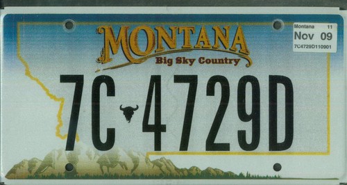 MONTANA passenger 2009 license plate "7C 4729D" *NATURAL*FLATHEAD**old format*** - 第 1/1 張圖片