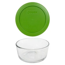 Pyrex 7200 2-Cup Glass Food Storage Bowl w/ 7200-PC 2-Cup Lawn Green Lid