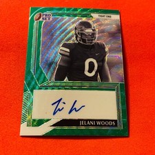 Jelani Woods .. 5/10 ROOKIE AUTO .. Cavaliers / Colts .. 2022 Pro Set BW GREEN W