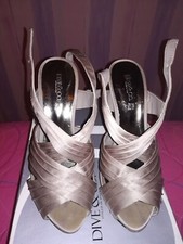 sandali donna con cinturino Dive & Co tacco alto color argento