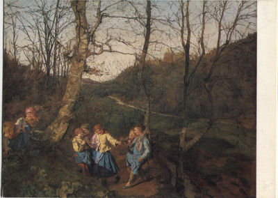 Alte Kunstpostkarte - Ferdinand Waldmüller - Frühling im Wienerwald