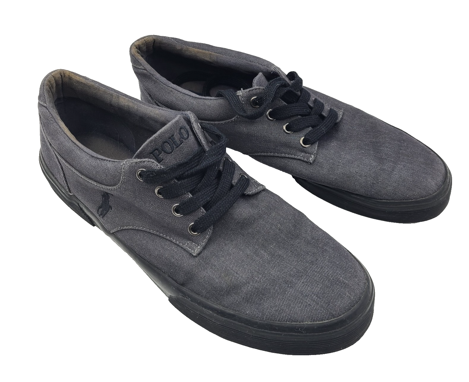 PONY Scarpe da ginnastica Polo Ralph Lauren Denim Faxon basse casual allacciate grigio antracite 12D