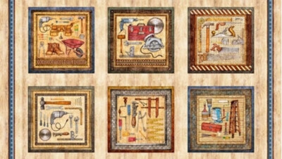 Measure Twice Tools Picture Patches Handyman Tool 24x44 Cotton Fabric Panel