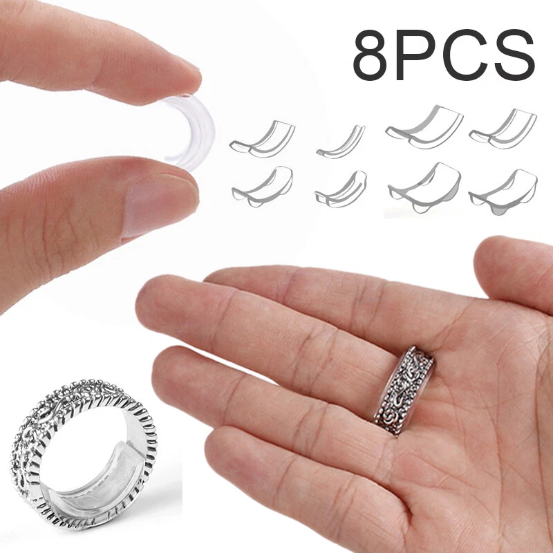 8Pcs Silicone Invisible Ring Size Adjuster for Ring Size Reducer Spacer  Ring