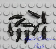 NEW Lego Lot/10 BLACK ANIMAL HORNS - Small Claw Barb Spike Weapon Cow Horn Set