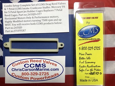 Mercury Sport Jet Reed & Stuffer Kit 5 Petal Rubber Cages Replace PN.265SJS+ST7