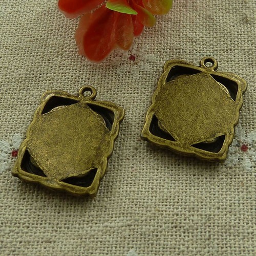 Free Ship 50 pcs Antique bronze oblong frame charms 25x19mm L-2833 - Picture 4 of 4