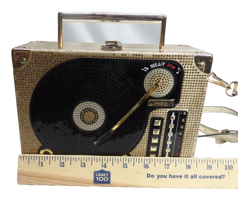 ALDO DJ Razzle Record Player Bandolera Bolso de Hombro Cartera Estuche de Transporte -LEER DESC Foto 3 de 4