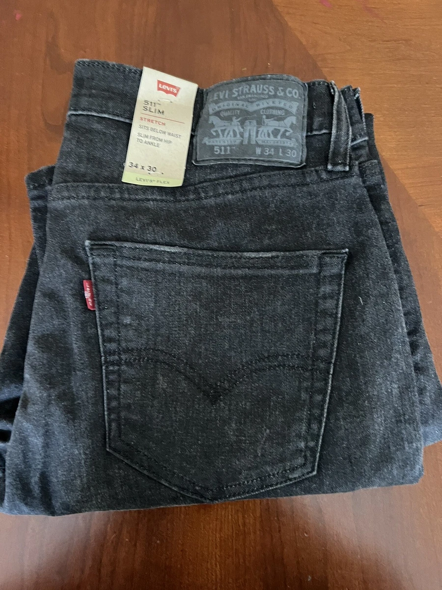 Levi s Men s 511 Slim Fit Stretch Jeans Size W34 L30 black eBay