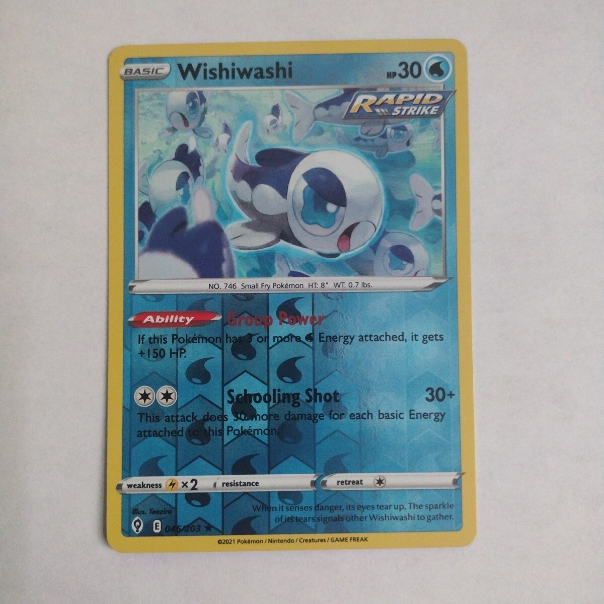 Wishiwashi 46/203 Reverse Holo | Evolving Skies | Pokemon - Same Day Shipping!