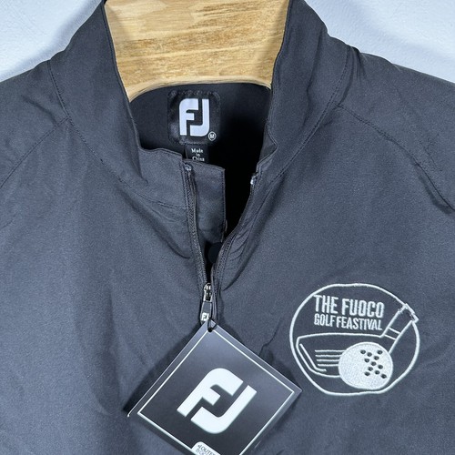 FootJoy Men's Performance Half Zip Golf Wind Shirt Black Medium 23505
