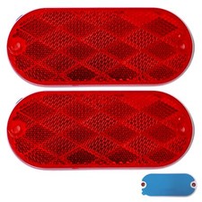 Oval Reflectors Red/Amber Self Adhesive Or Drill Mount Quick Mount SAE 13 DO...