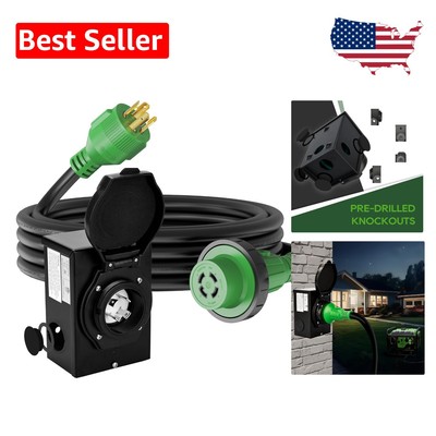 Effortless Setup 30 Amp Generator Cord and Inlet Box - Emergency Power Solution