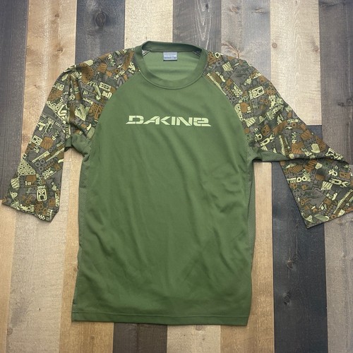 DAKINE Camo-Like Shirt Green Large Half 1/2 Sleeve & Mesh Sides