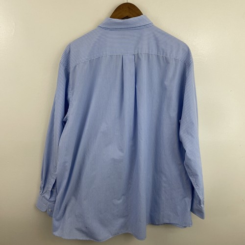 Croft & Barrow Shirt Mens 2XL XXL Blue & White Striped Long Sleeve Button * READ - Picture 2 of 15