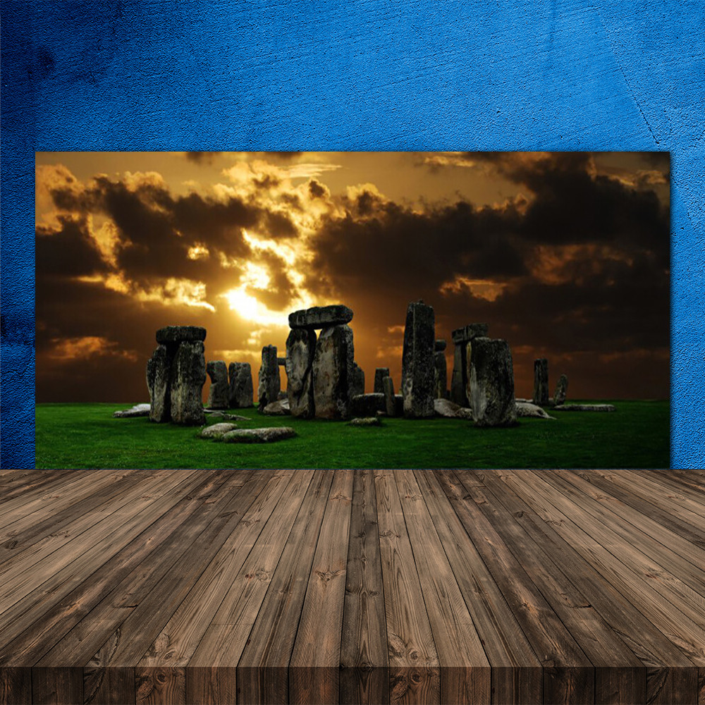 Crédence de cuisine en verre panneau 120x60 paysage pierres fond hotte