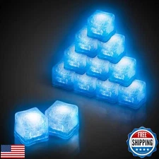 Windy City Novelties 12-Pack Blue LED Ice Cubes with 6 Light Modes - Innovati