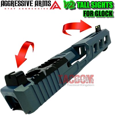 AGGRESSIVE ARMS STEEL V2 MID TALL FIBER Height Sights for GL0CK CO