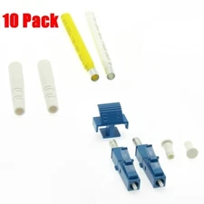 10 Pcs LC UPC Fiber Optic Single mode Duplex Optical Connector 2mm Blue 10 Pack